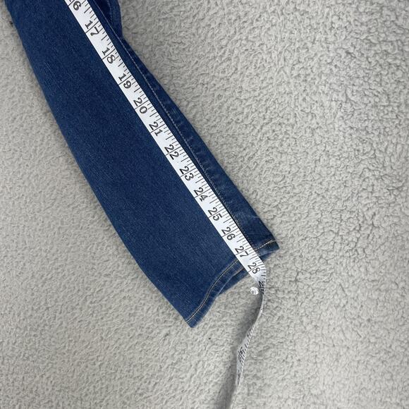 Paige Verdugo Ankle Jeans Womens 32 Blue Distressed Stretch Skinny Denim Pants - Picture 2 of 13